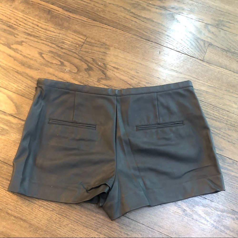 Faux leather shorts